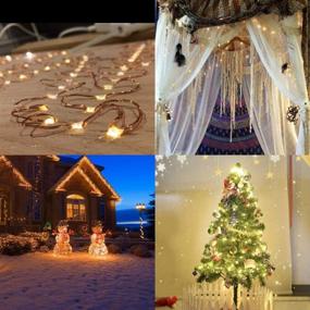 img 1 attached to 33ft Copper Wire Fairy Lights - Dimmable 100 LED String Lights with Remote Control for Bedroom, Christmas Tree, Home, Party, Wedding Decorations - Warm White