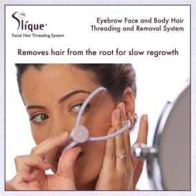 img 2 attached to Slique Eyebrows Face & Body Hair Threading & Removal System с 5 заранее нарезанными нитками для легкого, быстрого и безболезненного удаления волос. Используйте силу древней техники выщипывания для избавления от нежелательных волос на лице.