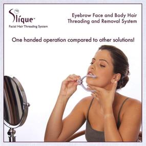 img 1 attached to Slique Eyebrows Face & Body Hair Threading & Removal System с 5 заранее нарезанными нитками для легкого, быстрого и безболезненного удаления волос. Используйте силу древней техники выщипывания для избавления от нежелательных волос на лице.