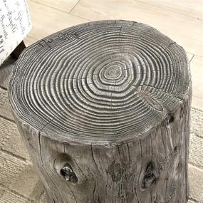 img 2 attached to 🌲 FirsTime &amp; Co. Gray Arbor Log Table, American Crafted, Weathered Gray, 15 x 14 x 17 Inch