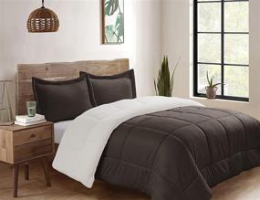 img 4 attached to 🛏️ Luxurious Twin Bedding Set: Swift Home Collection Ultra-Plush Micromink and Sherpa Comforter with Pillow Sham in Chocolate