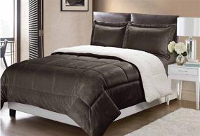 img 3 attached to 🛏️ Luxurious Twin Bedding Set: Swift Home Collection Ultra-Plush Micromink and Sherpa Comforter with Pillow Sham in Chocolate