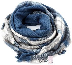 img 2 attached to 👩 Womens Tartan Checked Pashmina Blanket - Stylish Accessories for Women