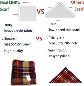 img 3 attached to 👩 Womens Tartan Checked Pashmina Blanket - Stylish Accessories for Women