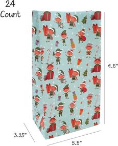 img 3 attached to 🎁 24-Count Christmas Elf Pattern Favor Bags - Festive Elves on Light Blue Kraft Paper Goodie Lunch Bags - Ideal Christmas Gift Packaging - 9.5" x 5.5" x 3.25