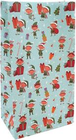 img 4 attached to 🎁 24-Count Christmas Elf Pattern Favor Bags - Festive Elves on Light Blue Kraft Paper Goodie Lunch Bags - Ideal Christmas Gift Packaging - 9.5" x 5.5" x 3.25