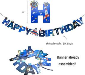 img 3 attached to 🌌 Solar System Hanging Decoration Set: 15-Pack Party Supplies for Kids Space Themed Birthday Parties - Includes Happy Birthday Banner, Outer Space Whirls, and Swirl Hanging Swirls