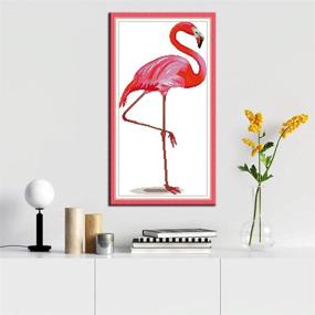 img 2 attached to Embroidery WOWDECOR Flamingo Needlework Beginners