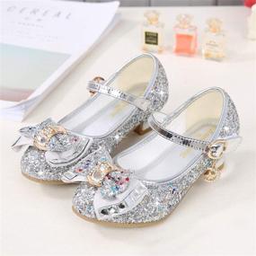 img 2 attached to Sparkling Style: Walofou Glitter Princess Ballerina Iridescent Girls' Flats