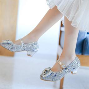 img 3 attached to Sparkling Style: Walofou Glitter Princess Ballerina Iridescent Girls' Flats