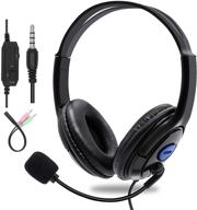 🎧 maxshop 3.5mm computer headset: comfortable office headphone with microphone and volume control ideal for webinars, students, and call centers logo
