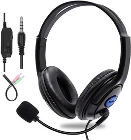 img 4 attached to 🎧 Maxshop 3.5mm Computer Headset: Comfortable Office Headphone with Microphone and Volume Control Ideal for Webinars, Students, and Call Centers
