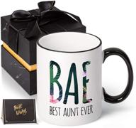 👩 aunt gifts from niece and nephew - bae best aunt ever- funny birthday coffee mug logo