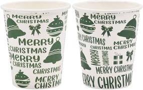 img 1 attached to 🎄 48 Count JOYIN Christmas Disposable Cup Holiday Supplies, 9-Ounce Paper Coffee Cups Tea Cups, Multicolor Christmas Party Drinkware