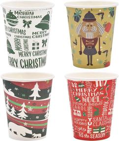 img 3 attached to 🎄 48 Count JOYIN Christmas Disposable Cup Holiday Supplies, 9-Ounce Paper Coffee Cups Tea Cups, Multicolor Christmas Party Drinkware