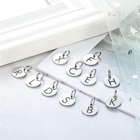 img 2 attached to 🔠 Metal Letter Beads Letter Charms: Create Personalized Jewelry with A-Z Alphabet Pendant for Necklaces, Bracelets, and Earrings