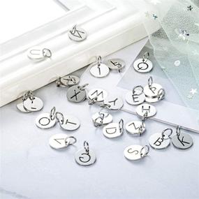 img 1 attached to 🔠 Metal Letter Beads Letter Charms: Create Personalized Jewelry with A-Z Alphabet Pendant for Necklaces, Bracelets, and Earrings