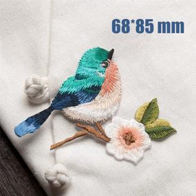 img 3 attached to 🦜 Delicate Embroidered Bird Patches - Iron On and Sew On Applique for Men, Women, Boys, Girls, Kids