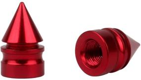 img 3 attached to 🔴 Enhance Your Wheel's Style with Senzeal 5X Impale Spike Style Polished Aluminum Alloy Tire Valve Caps Red