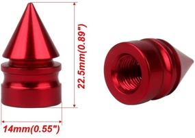 img 2 attached to 🔴 Enhance Your Wheel's Style with Senzeal 5X Impale Spike Style Polished Aluminum Alloy Tire Valve Caps Red