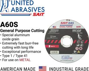 img 2 attached to United Abrasives-SAIT 23106 A60S General Purpose Cut-Off Wheels (Type 1/Type 41 🔧 Flat) - 50-Pack Bundle - 6 Inch x .045 Inch x 7/8 Inch