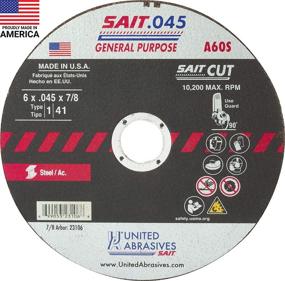 img 4 attached to United Abrasives-SAIT 23106 A60S General Purpose Cut-Off Wheels (Type 1/Type 41 🔧 Flat) - 50-Pack Bundle - 6 Inch x .045 Inch x 7/8 Inch