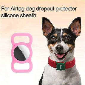 img 2 attached to 🐶 AirTag Dog Collar Silicone Case Cover - Apple Finder Location Tracker Accessory for Pets - Black & Pink