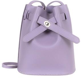 img 4 attached to DIY Leather Bucket Bag Kit: Create Your Own Adorable Crossbody Purse - Leathercraft Activity (Light Purple)