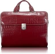 medium ladies laptop briefcase in leather - mcklein usa settembre 15.4&#34; logo