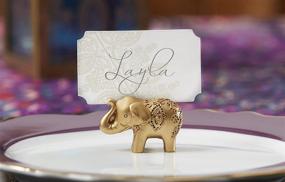 img 1 attached to 🐘 SEO-Optimized Set of 6 Kate Aspen Lucky Golden Elephant Place Card Holders, Photo Holders, Party Favors, Wedding Decorations