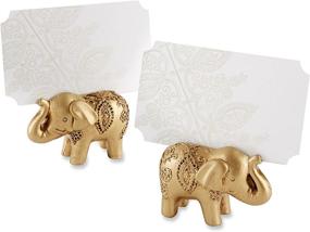 img 4 attached to 🐘 SEO-Optimized Set of 6 Kate Aspen Lucky Golden Elephant Place Card Holders, Photo Holders, Party Favors, Wedding Decorations