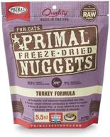 🐱 primal freeze dried cat food nuggets - 5.5 oz turkey, made in usa, raw diet, grain free topper/mixer, gluten free логотип
