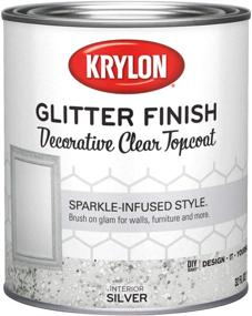 img 2 attached to Krylon Glitter Finish Quart - Silver (32 Fl Oz), Pack of 1 - K03911000-14