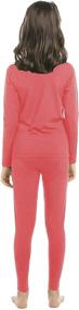 img 1 attached to ❄️ Kids' Fleece Lined Base Layer Top & Bottom Set of Girls Thermal Underwear Long Johns