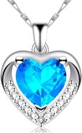 💖 bopkiasa 925 sterling silver heart pendant necklaces for girls, women, and teen girls - elegant jewelry sets with cubic zirconia pendants, long necklaces for girlfriend and women's ocean love logo