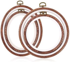 img 4 attached to 🧵 Caydo 4-Piece Embroidery Hoops Cross Stitch Hoop Set - Imitated Wood Embroidery Circle and Oval Kit for Art, Craft, Sewing, and Hanging Projects