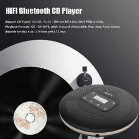 img 1 attached to Переносной CD-плеер HOTT CD903TF HiFi Bluetooth 5.0 с FM-трансмиттером AUX3.5mm Output - 1800 мАч, сенсорная панель и дисплей, антишок, для дома и автомобиля, беспроводные наушники и колонка.