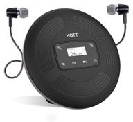 переносной cd-плеер hott cd903tf hifi bluetooth 5.0 с fm-трансмиттером aux3.5mm output - 1800 мач, сенсорная панель и дисплей, антишок, для дома и автомобиля, беспроводные наушники и колонка. логотип