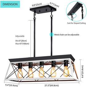 img 1 attached to 🏡 SUNEASY 5-Light Rustic Pendant Light Fixture for Kitchen Island Dining Room Bedroom Living Room - Farmhouse Ceiling Chandeliers