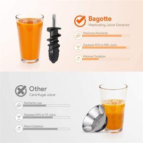 img 1 attached to 🍏 Bagotte Masticating Juicer Machine - 150-Watt, Higher Juice Yield, Drier Pulp, Easy to Use and Clean, Quiet Motor, Reverse Function - BPA-Free, Cold Press Juicer