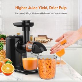 img 2 attached to 🍏 Bagotte Masticating Juicer Machine - 150-Watt, Higher Juice Yield, Drier Pulp, Easy to Use and Clean, Quiet Motor, Reverse Function - BPA-Free, Cold Press Juicer