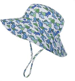 img 1 attached to 🏻 Protect Your Baby from Harmful Rays with UPF 50+ Wide Brim Bucket Hat with Chin-Strap - Perfect for Summer Beach, Safari, and Fishing!