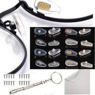 👓 anti-slip silicone screw-in nose pads for eyeglasses, glasses, and sunglasses - 8 pairs + eyeglass repair kit logo
