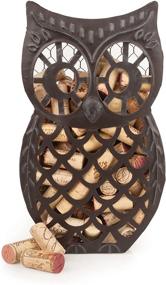 img 4 attached to 🦉 Wise Owl Cork Holder - Decorative Wine Cork Storage and Display, Set of 1 - Metal with Rustic Bronze Finish - Twine Cork Owl Decor