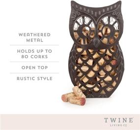 img 3 attached to 🦉 Wise Owl Cork Holder - Decorative Wine Cork Storage and Display, Set of 1 - Metal with Rustic Bronze Finish - Twine Cork Owl Decor