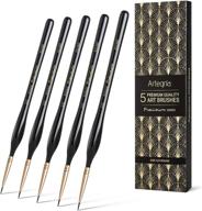 🖌️ artegria detail paint brush set - 5 miniature paint brushes size round 3/0 000 for small scale army model art and paint by numbers for adults - acrylic watercolor oil - fine tips and ergonomic handle logo