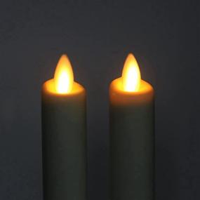 img 1 attached to 🕯️ Ksperway 8-дюймовый набор из 2 белых без запаха безогоньковых свечей с подвижным свечением на светодиодах, таймером и пультом дистанционного управления