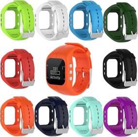 img 1 attached to Soft Adjustable Silicone Polar A300 Watch Band by QGHXO - Replacement Wristband for Enhanced Performance