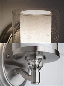 img 3 attached to 🔦 Transitional Wall Sconce, frosted glass inner shade + clear seeded glass outer shade, brushed nickel finish - Kira Home Victoria 10 inch