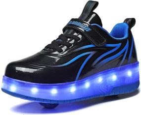 img 3 attached to BFOEL Spider LED Roller Skates Light-up Shoes | USB Rechargeable Sport Sneakers for Kids | Perfect Birthday, Thanksgiving & Christmas Day Gift for Boys & Girls